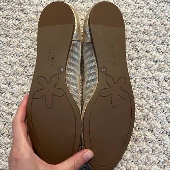 Kate Spade gold flats size 8 - Picture 8 of 9